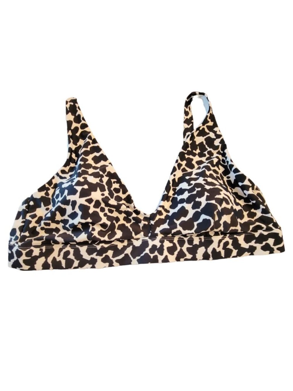 Bikini Swimsuit Top Black and White Classic Plunge Womans 3X 24/26 LR108